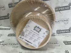 18 X BRAND NEW PACKS OF 48 CHIC LEAF PALM LEAF PLATES SIZES 25.4CM AND 17.8CM DIAMETER RRP £25