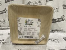 18 X BRAND NEW PACKS OF 50 CHIC LEAF 20.3CM PALM LEAF PLATES RRP £20 EACH (LOC: 20.7-HH2302 - 3P)