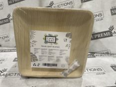 24 X BRAND NEW PACKS OF 50 CHIC LEAF 20.3CM PALM LEAF PLATES RRP £20 EACH (LOC: 20.7-HH2303 - 4P)