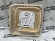 24 X BRAND NEW PACKS OF 24 CHIC LEAF PALM LEAF PLATES IN SIZES 25.4 AND 17.8CM RRP £21 EACH (LOC: