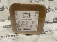 24 X BRAND NEW PACKS OF 50 CHIC LEAF PALM LEAF PLATES 15.2CM RRP £21 PER PACK (LOC: 18.3-HH2426 -