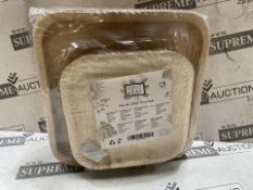 24 X BRAND NEW PACKS OF 24 CHIC LEAF PALM LEAF PLATES IN SIZES 25.4 AND 17.8CM RRP £21 EACH (LOC: