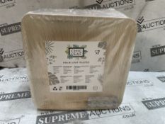 18 X BRAND NEW PACKS OF 50 CHIC LEAF 20.3CM PALM LEAF PLATES RRP £20 EACH (LOC: 19.4-HH2337 - 3P)