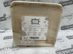 18 X BRAND NEW PACKS OF 50 CHIC LEAF 20.3CM PALM LEAF PLATES RRP £20 EACH (LOC: 19.8-HH2309 - 3P)