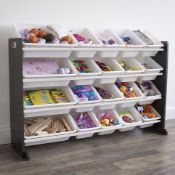2 X BRAND NEW Humble Crew Children's Shelf, Toy Organiser Shelf with 20 Storage Boxes, Espresso/