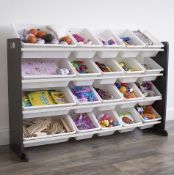 3 X BRAND NEW Humble Crew Children's Shelf, Toy Organiser Shelf with 20 Storage Boxes, Espresso/