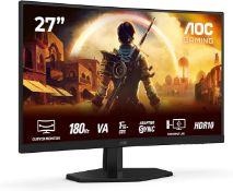 Boxed AOC C27G42E 27 inch FHD Gaming Monitor Curved, 180Hz, Fast VA Panel, 1ms GtG, HDR10,