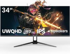 Boxed CRUA - 34 inch gaming monitor, 165 Hz/144 Hz, UWQHD 3440 x 1440 P, ultra-fast IPS display with