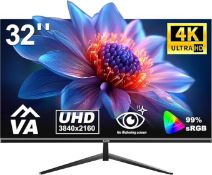 Boxed Gawfolk 32 inch 4K PC Monitor, UHD 3840 x 2160p 60HZ Computer Monitors VA Screen for Home &
