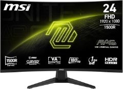 Boxed MSI MAG 244C 24-Inch FHD 1500R Gaming Monitor, 1920 x 1080 VA, 180Hz, 1ms, HDR ready, AMD