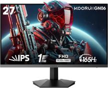 Boxed KOORUI 27 Inch FHD Gaming Monitor 180 Hz, IPS, 1ms, DCI-P3 90% Color Gamut, Adaptive Sync, (