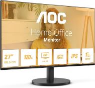 Boxed AOC 27B3HA2 - 27 Inch FHD Monitor, 100Hz, IPS, 1ms, FlickerFree, Speakers, 3 sided