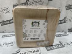 18 X BRAND NEW PACKS OF 50 CHIC LEAF 20.3CM PALM LEAF PLATES RRP £20 EACH (LOC: 20.12-HH2341 - 3P)