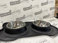 10 X BRAND NEW PREMIUM SMALL SILICONE BASED DOUBLE BOWL FEEDERS RRP £19 EACH (LOC: 42.11-AA5050 -