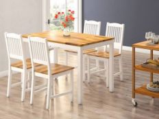 BRAND NEW INTERBUILD REAL WOOD Dinning Table, Acacia, White Varnished, One Size Dimensions: 117 cm