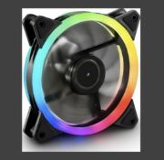 4 x Boxed Sharkoon SHARK Blades RGB 120mm Case Fan, Addressable RGB 20 LEDs, Silent 18.2dBA, High