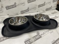 10 X BRAND NEW PREMIUM MEDIUM SILICONE BASED DOUBLE BOWL FEEDERS RRP £19 EACH (LOC: 42.17-AA5044 -