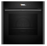 Neff N70 B54CR71G0B Slide and Hide Single Oven - Graphite Grey The Neff N70 B54CR71G0B Pyrolytic