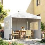 Boxed Outsunny Pop Up Canopy Waterproof Height Adjustable Gazebo with 3 Sidewalls (LOC: SR6.8.3-