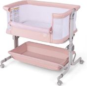 Boxed BABY JOY Bassinet, Bedside Crib W/ 6-Level Adjustable Height, Storage Shelf (LOC: SR7.2.2-