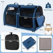 Boxed 2 Compartments Pet Travel Carriers with Removable Hammocks and Mats (LOC: SR7.1.3-QA4619 -
