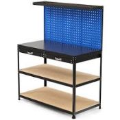Boxed 121 x 61 CM Workbench with Pegboard and Drawer (LOC: SR7.2.2-QA4475 - 1LP)