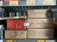 6 PIECE MIXED LOT TO INCLUDE STORAGE TROLLEYS, SHOE STORAGE, CHALKBOARD AND MORE (LOC: NH4.3-