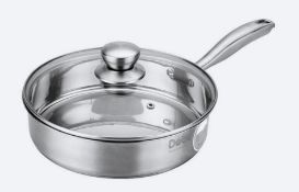 DeBo DEP-608 24cm Stainless Steel Frying Pan, The Debo DEP-608 Yasi 24cm stainless steel frying