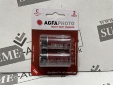 144 X PACKS OF 2 AGFA PHOTO HEAVY DUTY PREMIUM R14 1.5V ZINC BABY BATTERIES BEST BEFORE SEP 2025 (