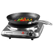 2 x Boxed Daewoo Single Electric Hot Plate Hob Portable for Cooking Table Top Hotplate Cooker