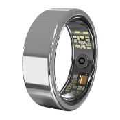 Boxed FitAlly Smart Ring Fitness Tracker, Titanium Health Monitoring Ring with Heart Rate, Blood