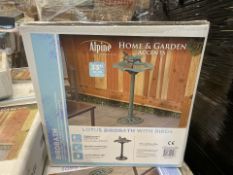 5 X BRAND NEW ALPINE CORPORATION LOTUS GARDEN BIRDBATHS (LOC: 20.18-aa8817 - 2P)