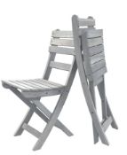 BRAND NEW Sofia Solid Wood Folding Chairs 2 Packs/Set, Hardwax Oiled Dusk Grey RRP £199. The Sofia
