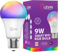 20 X BRAND NEW Levin Germany Smart LED Bulb E27 – 9W RGB Colour-Changing Bulb | Dimmable | Wi-Fi &