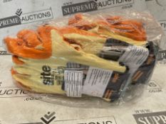 100 X BRAND NEW SITE PROFESSIONAL LATEX COATED WORK GLOVES (LOC: 20.1-AA8946 - 1P)