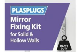 10 X BOXES OF BRAND NEW Plasplugs Mirror Fixing Kit, The Plasplugs Mirror Fixing Kit contains all
