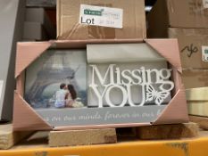 3 x Boxes Celebrations Photo Frame - Missing You, 4" X 4" - Give a precious photo of your beloved