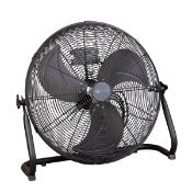 Cyclone 18" High Velocity Premium Black Finish Floor Fan 3-Speed Settings, Adjustable Tilt (LOC: