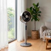 Baridi 12" Adjustable-Height Pedestal Fan with Remote Control, Back Light Function, 12 Speed Levels,