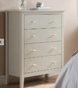 Boxed Oakham Chest of 4 Drawers, Shaded White. RRP £239.99. Elegant in proportion and quietly