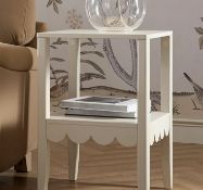 Boxed Henley Scalloped Edge Side Table, Light Sand. RRP £129.99. Introducing our fully revamped