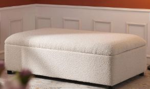 Boxed Magda Fold-Out Small Double Bed in an Ottoman, Beige Boucle. RRP £529.99. Neat, understated,