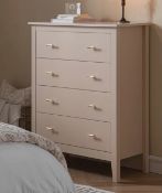 Boxed Oakham Chest of 4 Drawers, Nude Pink. RRP £239.99. Elegant in proportion and quietly confident