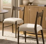 Boxed Ludlow Set of 2 Dining Chairs, Oatmeal Fabric | Silver Oak Frame. RRP £369.99. With its