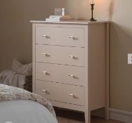 Boxed Oakham Chest of 4 Drawers, Nude Pink. RRP £239.99. Elegant in proportion and quietly confident