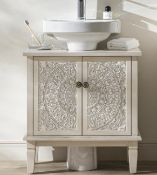 Boxed Chantilly Whitewashed Carved Bathroom Undersink Unit. RRP £219.99. Our Chantilly bathroom