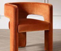 Boxed Greenwich Rust Velvet Dining Chair. RRP £199.99. Our beautiful Greenwich chair features curved