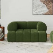 BRAND NEW HOMARY Nimbus Chenille Upholstered Channel Tufted Lounge Accent Chair RRP £349. Channel