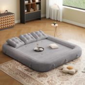BRAND NEW HOMARY King 3-Seater Velvet Convertible Futon Sofa Bed RRP £869. Enhance your home with