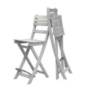 BRAND NEW Interbuild Sofia Folding Bar Chairs, Outdoor Patio Bar Chair, Wood Foldable Bar Stool,with